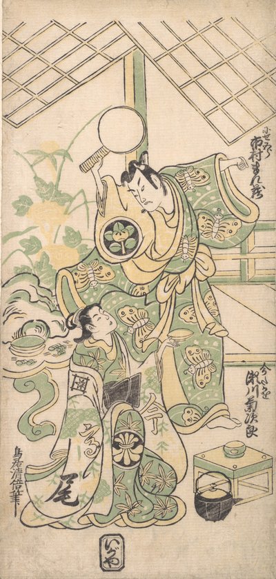 Kohtaus Modified Soga Playsta, n. 1745, n. 1745. tekijältä Torii Kiyomasu I