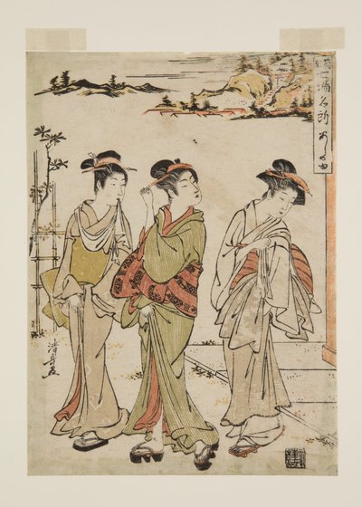Ashinoyu (värillinen puupainatus) tekijältä Torii Kiyonaga