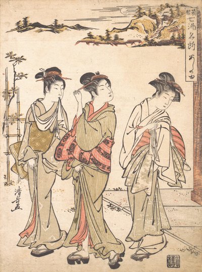 Ashinoyun lähde Hakonessa, n. 1779. tekijältä Torii Kiyonaga
