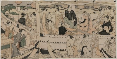 Veneilyjuhlat Sumida-joella tekijältä Torii Kiyonaga