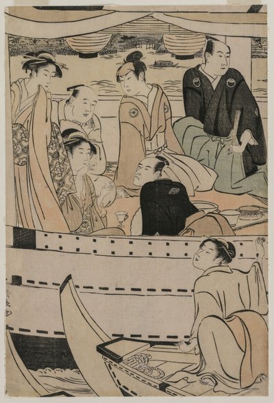 Veneilyjuhlat Sumida-joella, 1789. tekijältä Torii Kiyonaga