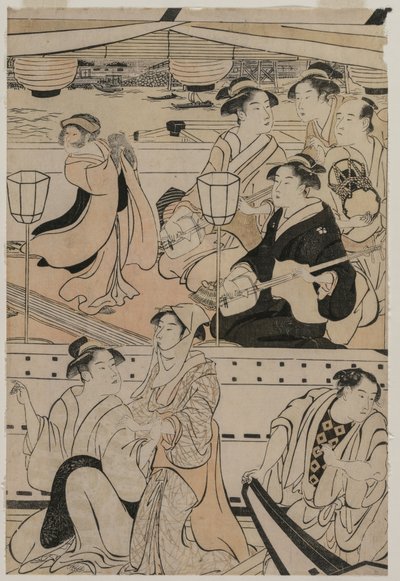 Veneilyjuhlat Sumida-joella, 1789. tekijältä Torii Kiyonaga