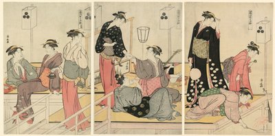 Viilentyminen iltaisin Shijogawarassa tekijältä Torii Kiyonaga