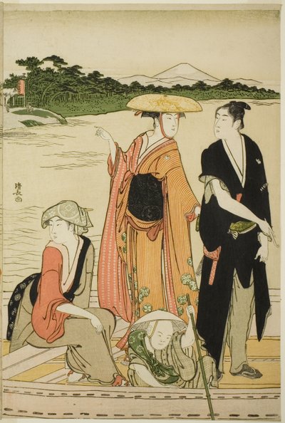 Lautta Rokugo-joella tekijältä Torii Kiyonaga