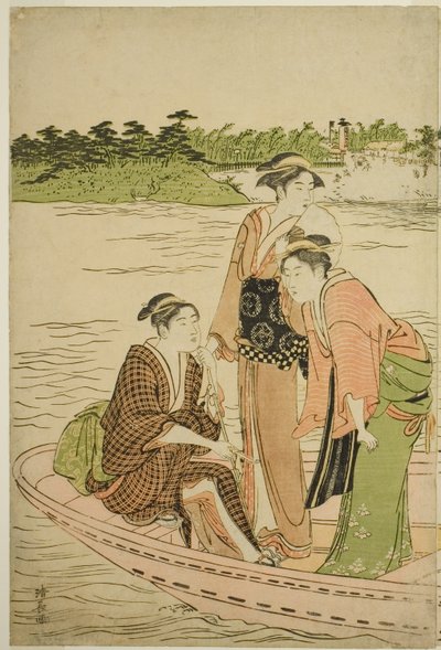 Lautta Rokugo-joella tekijältä Torii Kiyonaga