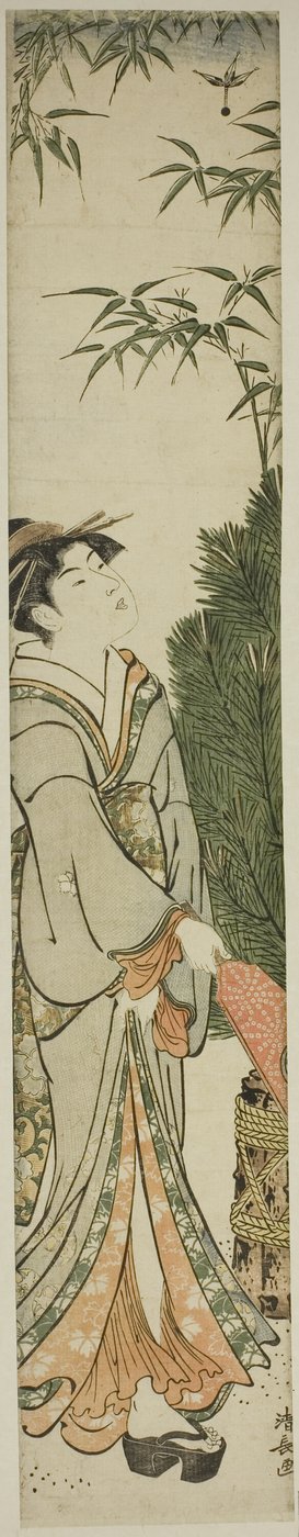 Geisha jugant a Battledore i Shuttlecock Finnish tekijältä Torii Kiyonaga