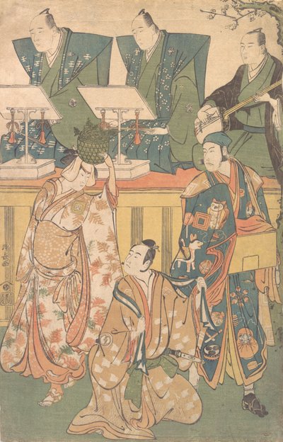 Kohtaus draamasta, n. 1788. tekijältä Torii Kiyonaga