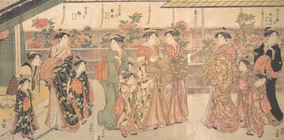 Pioninäyttely, n. 1790. tekijältä Torii Kiyonaga