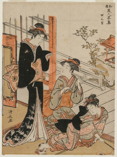 Kolme naista sarjasta A Brief Collection of Japanese Beauties, 1781. tekijältä Torii Kiyonaga