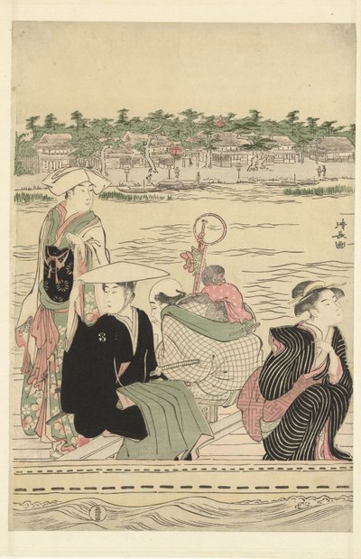 Lautta Sumida-joella tekijältä Torii Kiyonaga