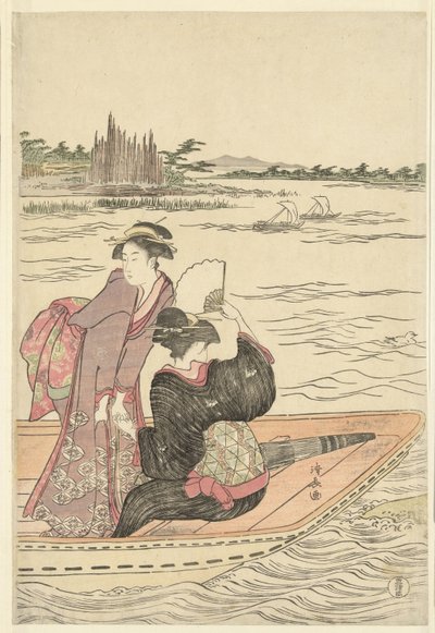 Lautta Sumida-joella tekijältä Torii Kiyonaga