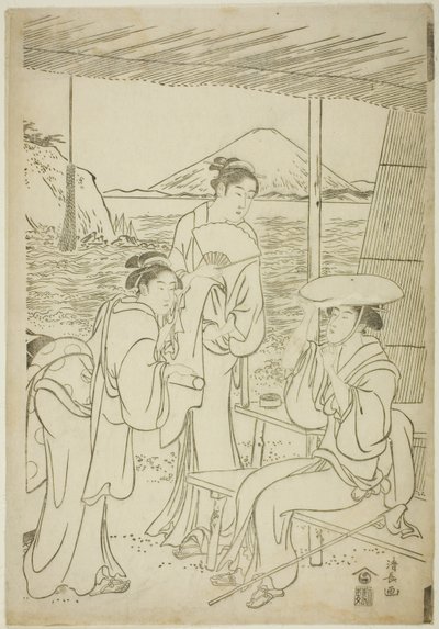 Vieraita Enoshimassa tekijältä Torii Kiyonaga