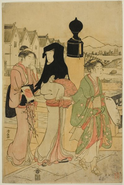 Naiset ylittävät Nihonbashin sillan tekijältä Torii Kiyonaga