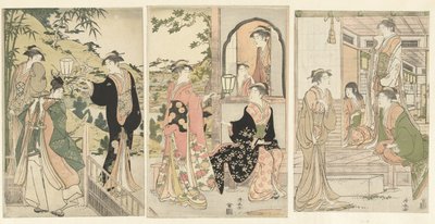 Yoshitsune serenaamassa Joruri himeä tekijältä Torii Kiyonaga