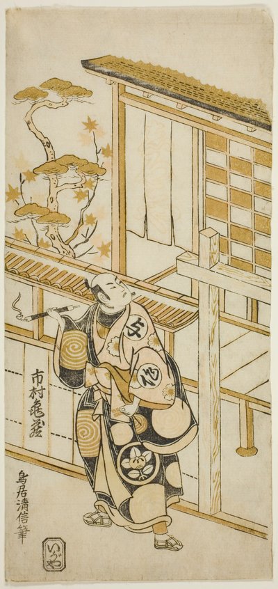 Näyttelijä Ichimura Kamezo I Tanba Yosakun roolissa tekijältä Torii Kiyonobu II