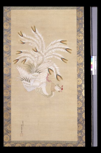 Phoenix, From Chinese Beauty, Phoenix And Peacock (muste ja väri silkillä) tekijältä Tosa Mitsuoki