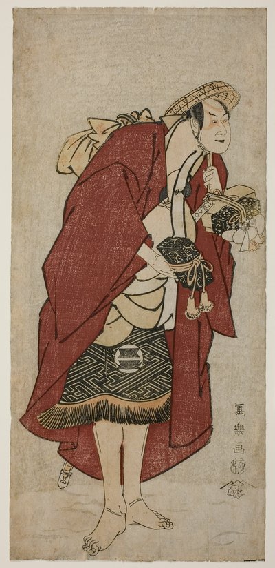 Näyttelijä Sakata Hangoro III sulhanena Abumizuri no Iwazo Koriyamassa, itse asiassa Kurisaka Taro Tomonori tekijältä Toshusai Sharaku