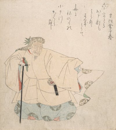 Kohtaus Noh Dancesta, n. 1820. tekijältä Totoya Hokkei