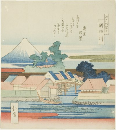 Sumida-joki (Sumidagawa), sarjasta "Näkymä Fuji-vuorelle Edosta (Edo no Fuji)" tekijältä Totoya Hokkei