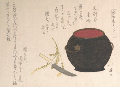 Maljakko ja keittiöveitsi, 1816. tekijältä Totoya Hokkei
