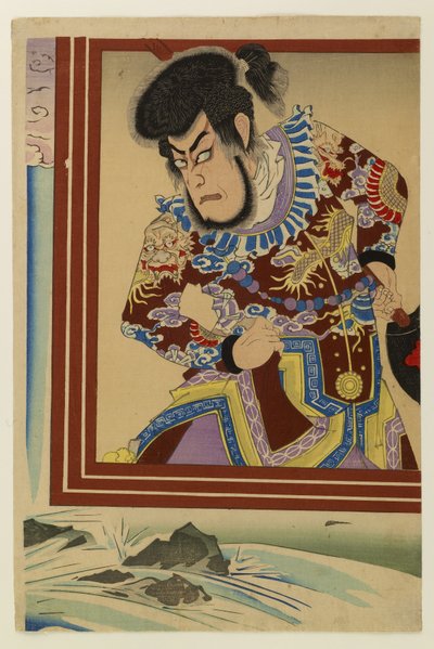 Ichikawa Danjuro merirosvo Kezori Kuemonina tekijältä Toyohara Kunichika
