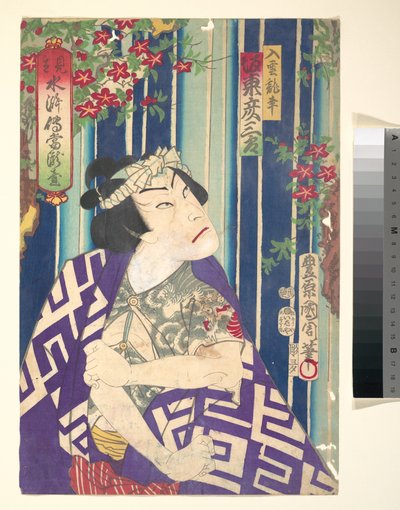 Imaginäres Porträt, Shuihuzhuan der Bühne: Tōryūdai - Schauspieler, Bandō Hikozaburō als Nyūunryū tekijältä Toyohara Kunichika
