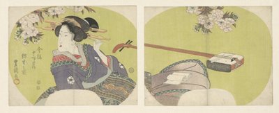 Kurtisaani ja shamisen The Modern Twelve Months (sarjan nimi) Imayo junikagetsu (sarjan nimi esineellä) tekijältä Toyokuni (II) , Utagawa