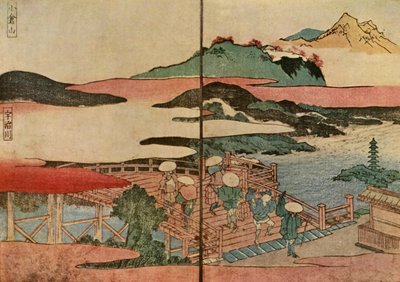 Ogura-vuori ja Uji-joki, 1824, 1924. tekijältä Toyota Hokkei