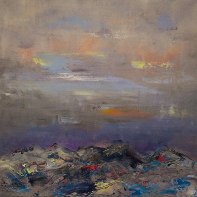 Fantasiasaari , 2018 (öljy kankaalle) tekijältä Tracy Lambros