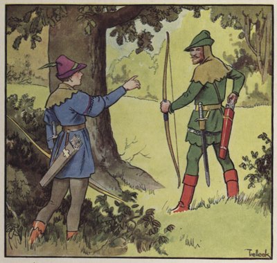 Robin Hood ja hänen iloiset miehet (väri litho) tekijältä Trelleek Trelleek