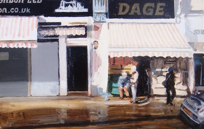 Toiminta vanhusten hyväksi, 2010 (öljy kartongille) tekijältä Trevor Burgess