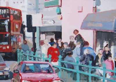 Täynnä oleva jalkakäytävä, 2007 (öljy kankaalle) tekijältä Trevor Burgess