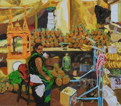 Ananastrilogia 2 (Mexico City), 2018 (öljy laudalle) tekijältä Trevor Burgess