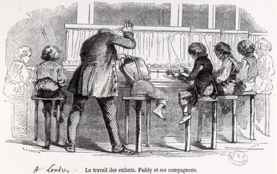 Lapset, jotka työskentelevät puolojen parissa Lontoossa, Paddy ja hänen toverinsa, "Le Musée des Familles", 1848 tekijältä Trichon