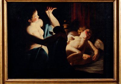 ""Psyche löytää Cupidon"" (Psyche löytää Cupidon) Trophimen (Theophisme) maalaus Bigot, dit le maitre a la chandelle (1579-1650) Öljy kankaalle - Pinacoteca Civica, Teramo tekijältä Trophime Bigot