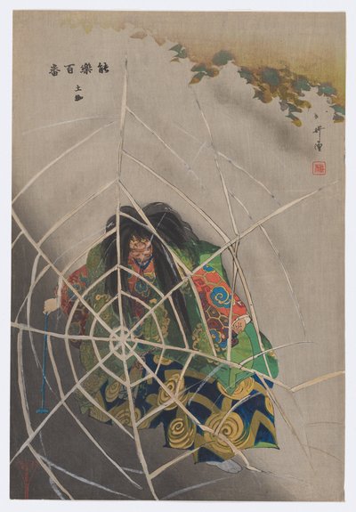 Tsuchigumo, teoksesta Prints of One Hundred Noh Plays (Nōgaku hyakuban). tekijältä Tsukioka Kogyo