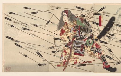 Ichikawa Danjuro I X Myös Kusunoki Seiren Nichij de strijd Van Konnawate tekijältä Tsukioka Yoshitoshi