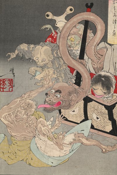 Pandoran lipas, 1880-luku tekijältä Tsukioka Yoshitoshi