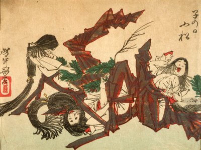 Ziehen von Kieferntrieben am Tag der Ratte tekijältä Tsukioka Yoshitoshi