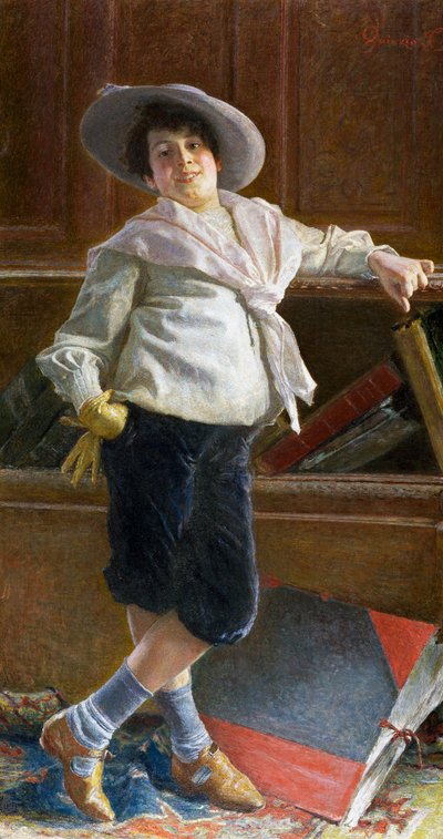 Nuoren miehen muotokuva, Tullio Salvatore Quinzion (1858-1918) maalaus, öljy kankaalle, 80x100 cm tekijältä Tullio Salvatore Quinzio