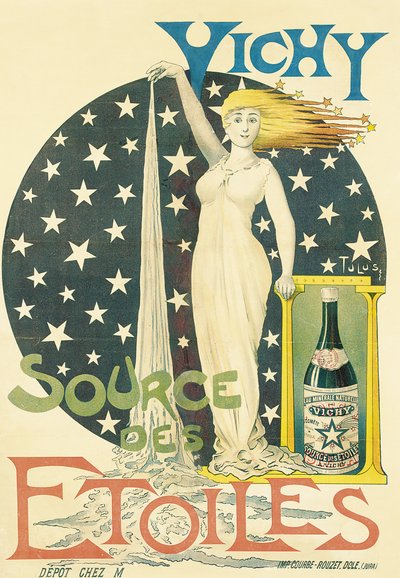 Vichy, Tähtien lähde, n. 1900 (väri litho) tekijältä Tulus Tulus