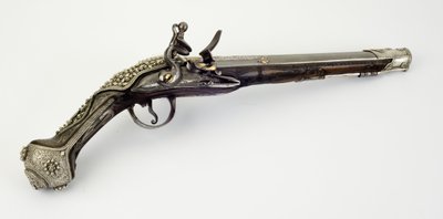 Flintlock-pistooli (teräs, puu, hopea ja kulta) tekijältä Turkish School