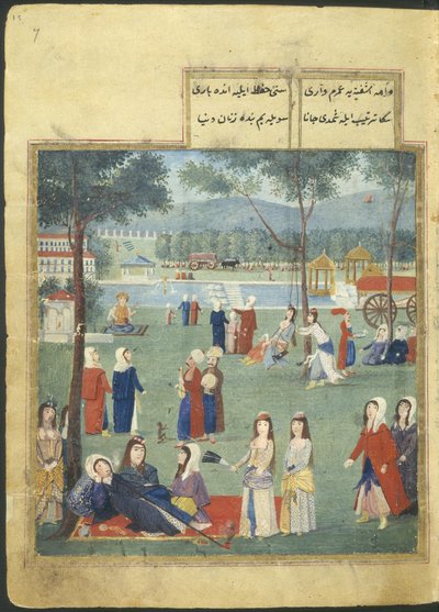O. 7094 f.7, Els jardins del Kagithane (Les aigües dolces d
