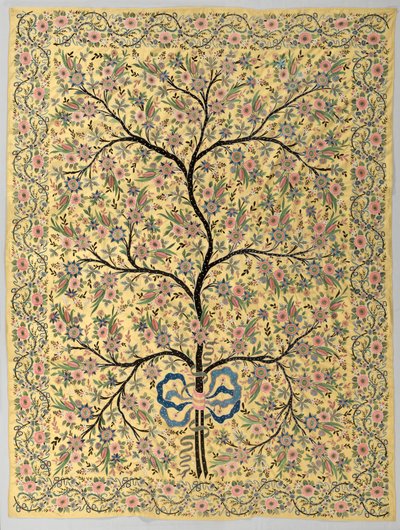 Silkkiriippuva kirjailtu elämänpuu, 1800-luku tekijältä Turkish School