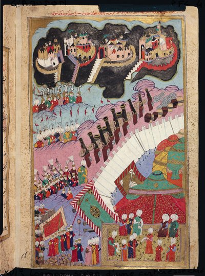 TSM H.1524 The Forces of Suleyman the Magnificent (1484-1566) piirittämässä kristillistä linnoitusta, Lokmanin 