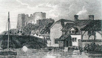 Näkymä Tunbridgeen, kaivertanut Murray, Michael Faradayn leikekirjasta (kaiverrus) tekijältä Turner (after)