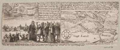 Komeetta, joka ilmestyi Grossvardeinissa, Sibenbürgenissä 14. joulukuuta 1660, sekä oma kartta lähellä Hampuria myrskyn aikana 4. tammikuuta 1661 tekijältä Ubekendt