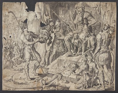 Daavid katkaisee Goljatin pään tekijältä Ubekendt efter Maarten van Heemskerck
