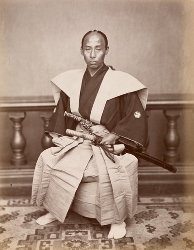 Samurai (Kiichi Harada), Nagasaki, Japani, n. 1870 (osa pinta-alaa p metsä t) tekijältä Ueno Hikoma