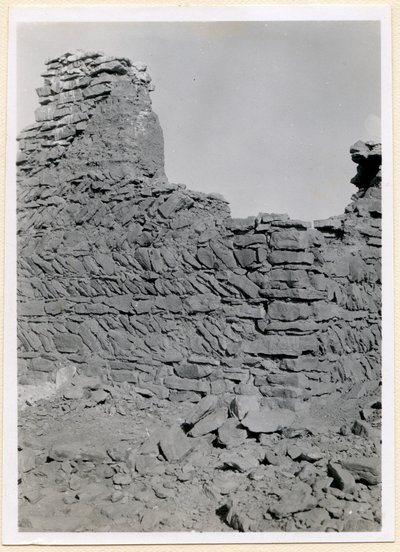 Eteläisen kirkon rauniot, yksityiskohta tiilimuurauksesta, Sabagura, Egypti, valokuvaaja Ugo Monneret de Villard. tekijältä Ugo Monneret de Villard